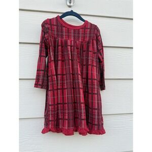 KicKee‎ Pants Toddler Girls Holiday Long Sleeve Swing Dress - Christmas Plaid 3T